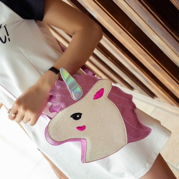 Unicorn Glitter Pink Hologram Harajuku Crossbody - Picture 3 of 8
